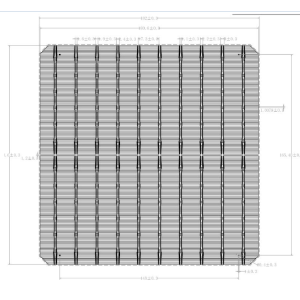 Monocrystalline 182-10BBBifacial Solar Cell